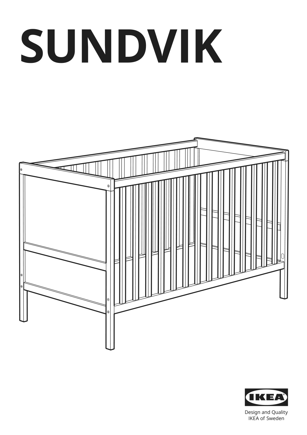 Assembly instructions for IKEA Sundvik crib gray | Page 1 - IKEA SUNDVIK crib 504.940.75