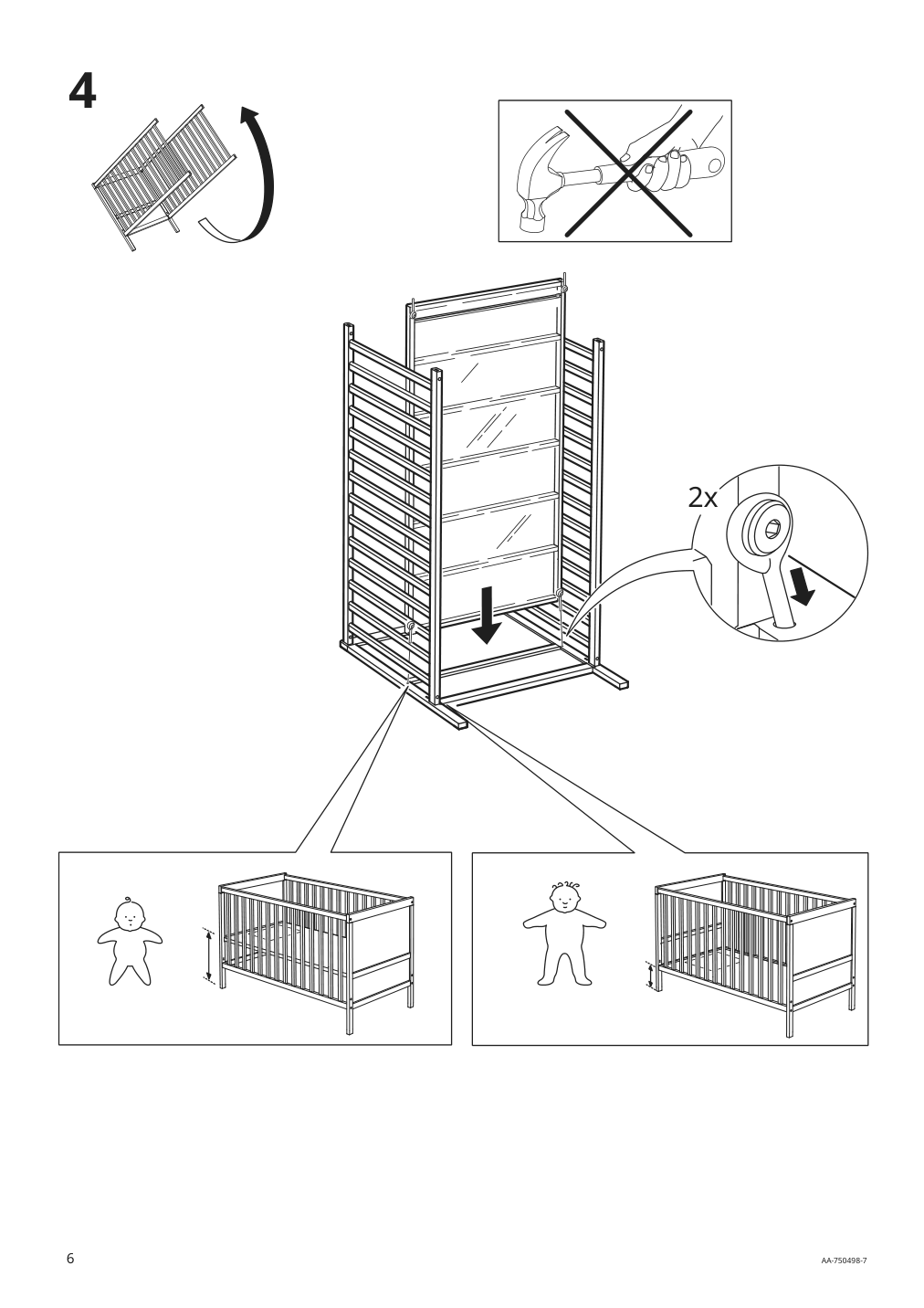 Assembly instructions for IKEA Sundvik crib gray | Page 6 - IKEA SUNDVIK 2-piece baby furniture set 595.061.06