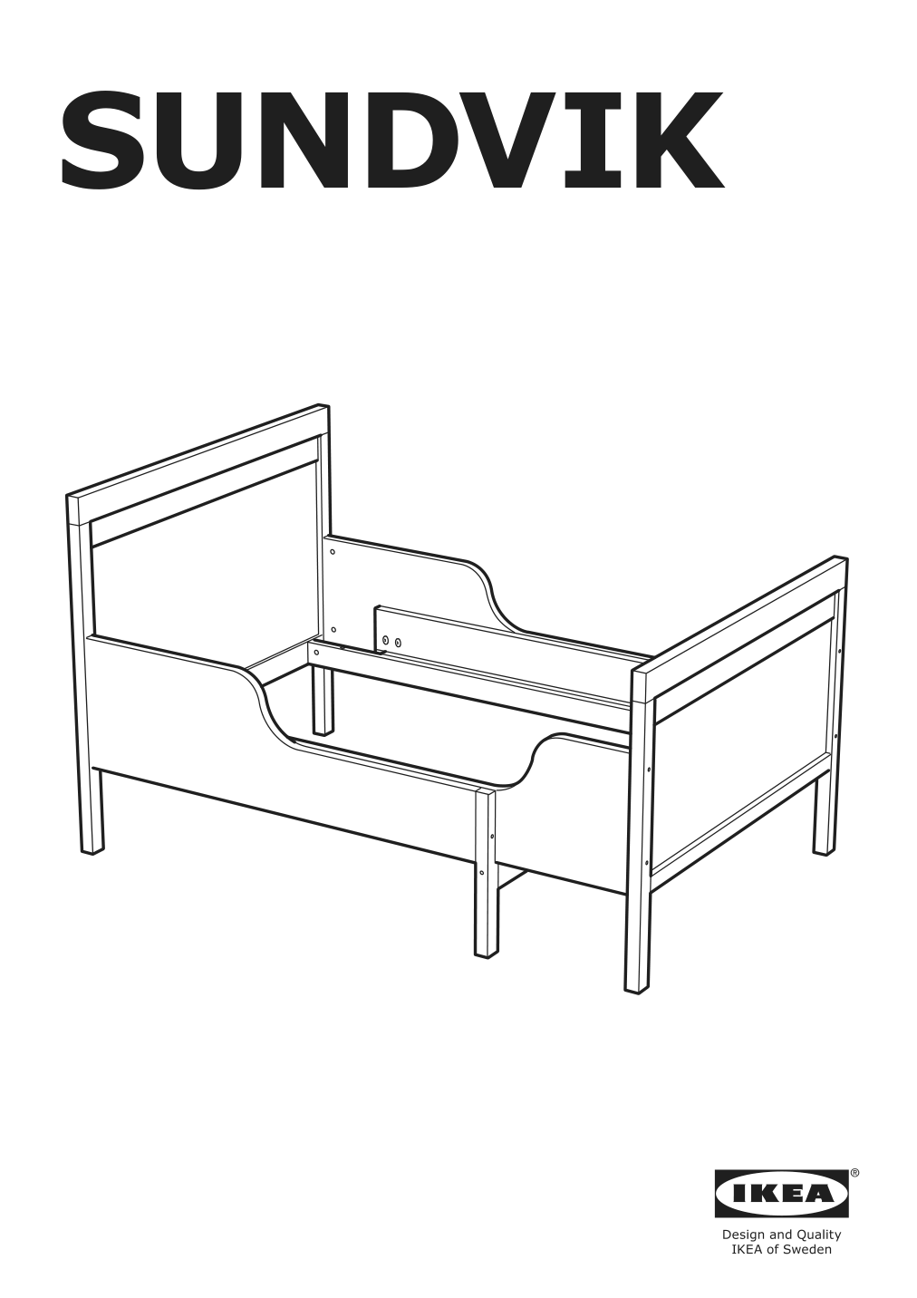 Assembly instructions for IKEA Sundvik extendable bed frame white | Page 1 - IKEA SUNDVIK ext bed frame with slatted bed base 490.460.68