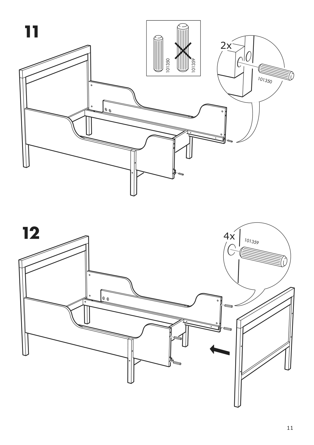 Assembly instructions for IKEA Sundvik extendable bed frame white | Page 11 - IKEA SUNDVIK ext bed frame with slatted bed base 490.460.68