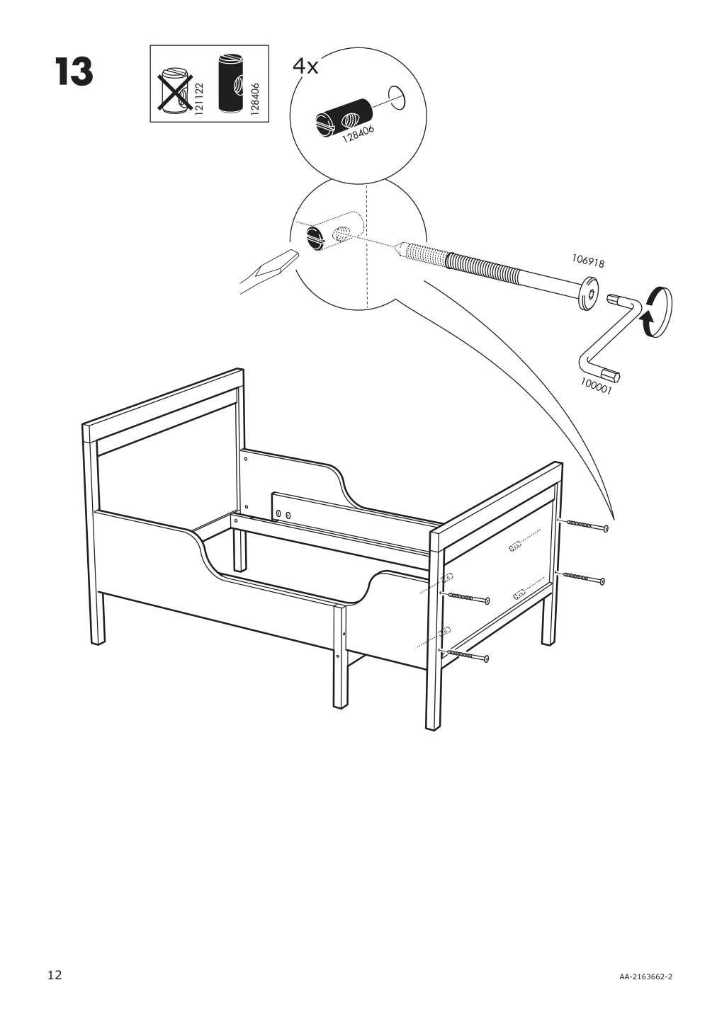 Assembly instructions for IKEA Sundvik extendable bed frame white | Page 12 - IKEA SUNDVIK ext bed frame with slatted bed base 490.460.68