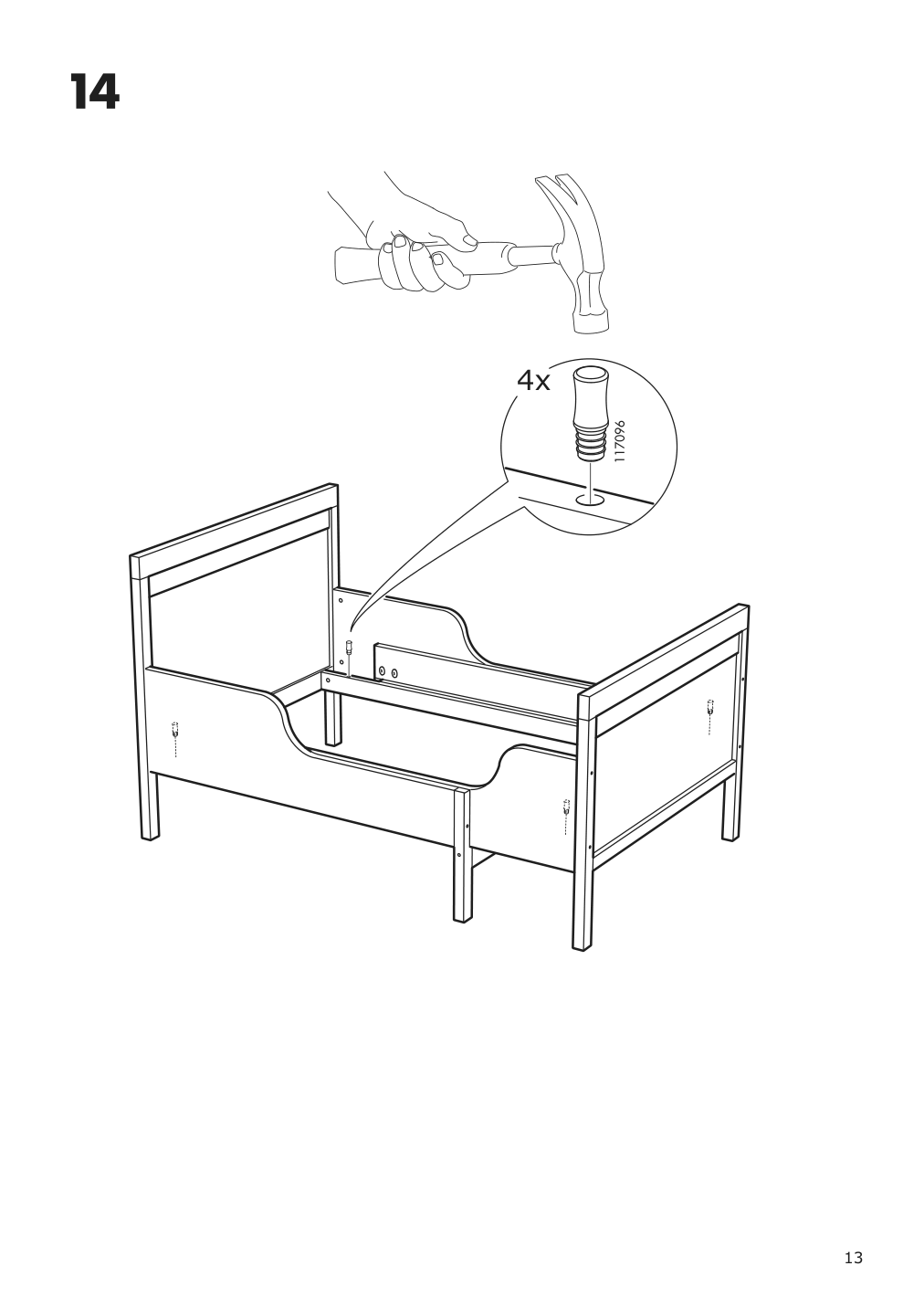 Assembly instructions for IKEA Sundvik extendable bed frame white | Page 13 - IKEA SUNDVIK ext bed frame with slatted bed base 490.460.68