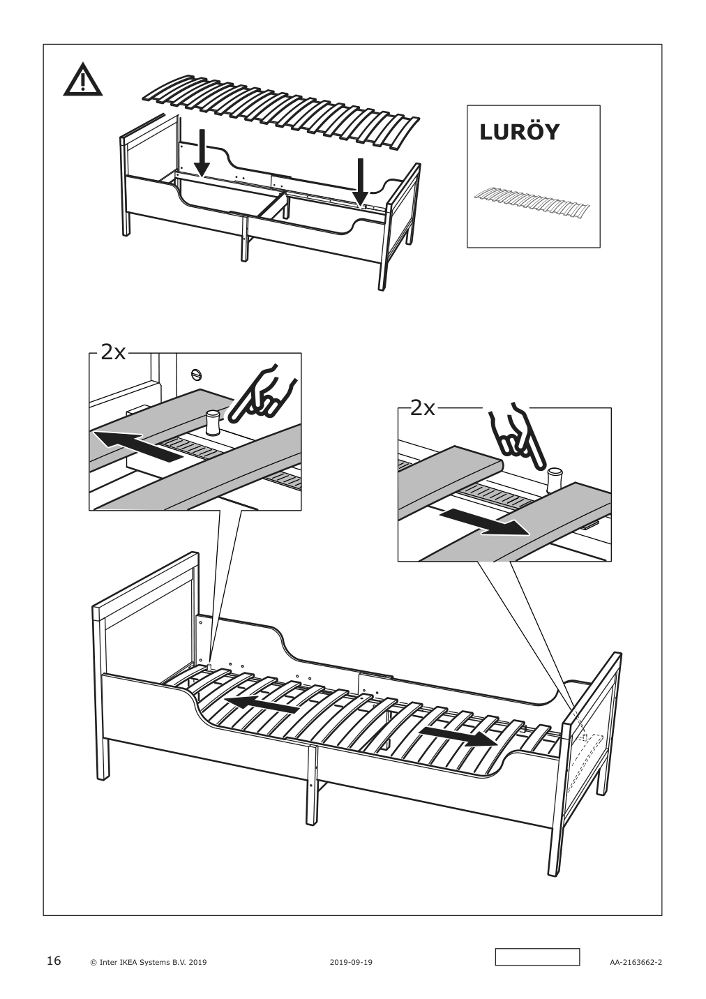 Assembly instructions for IKEA Sundvik extendable bed frame white | Page 16 - IKEA SUNDVIK ext bed frame with slatted bed base 490.460.68