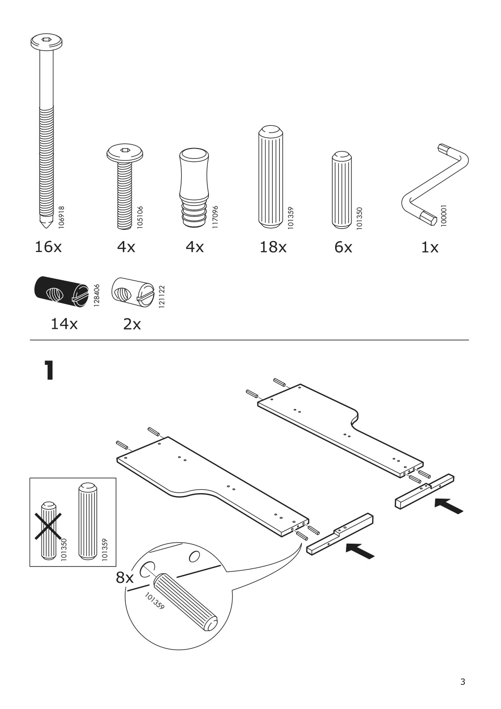 Assembly instructions for IKEA Sundvik extendable bed frame white | Page 3 - IKEA SUNDVIK ext bed frame with slatted bed base 490.460.68