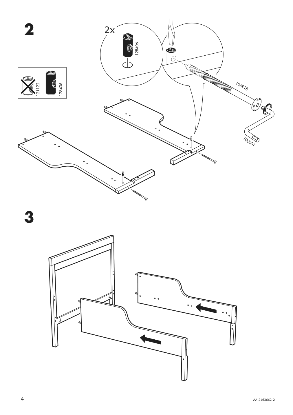 Assembly instructions for IKEA Sundvik extendable bed frame white | Page 4 - IKEA SUNDVIK ext bed frame with slatted bed base 490.460.68