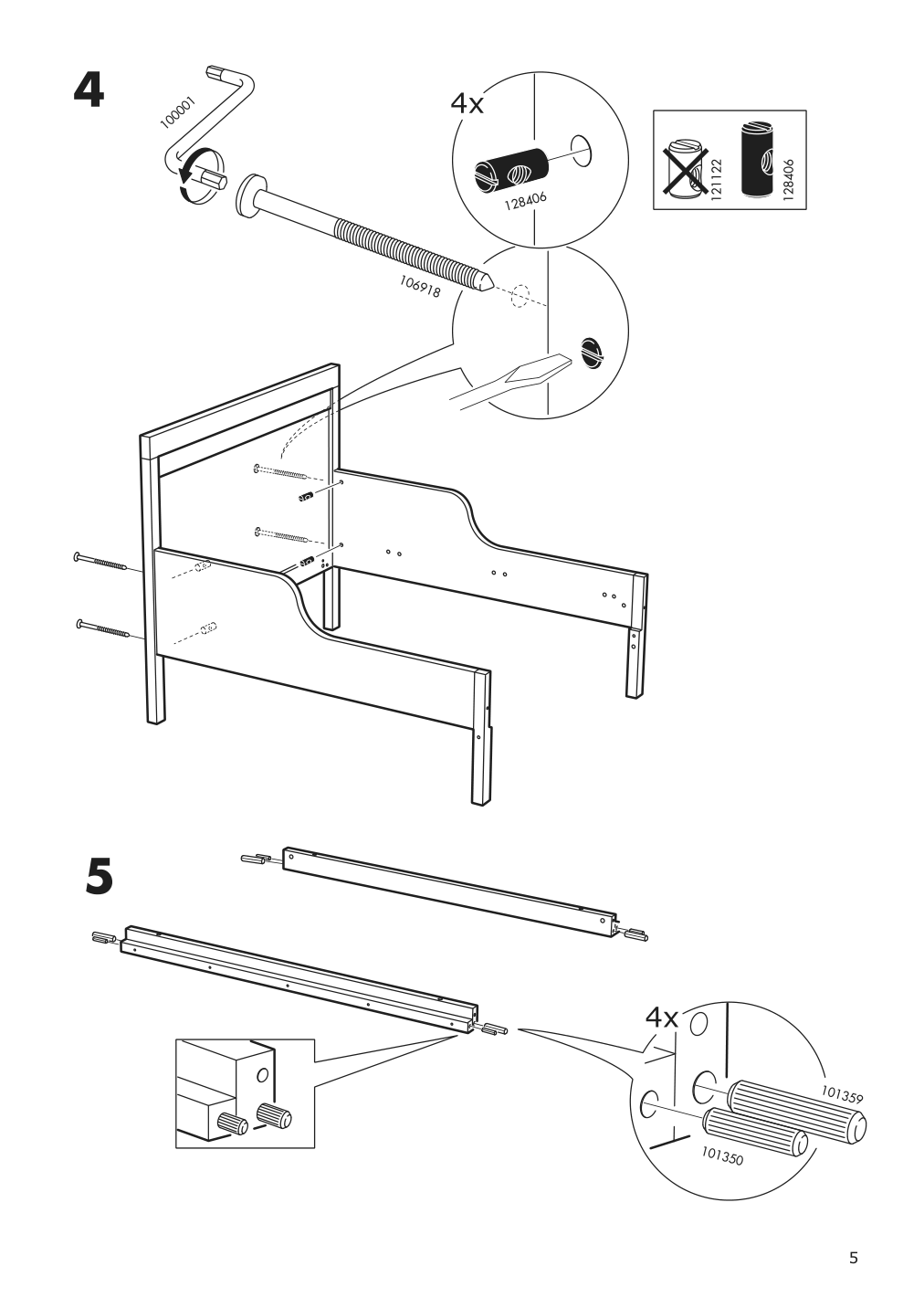 Assembly instructions for IKEA Sundvik extendable bed frame white | Page 5 - IKEA SUNDVIK ext bed frame with slatted bed base 490.460.68