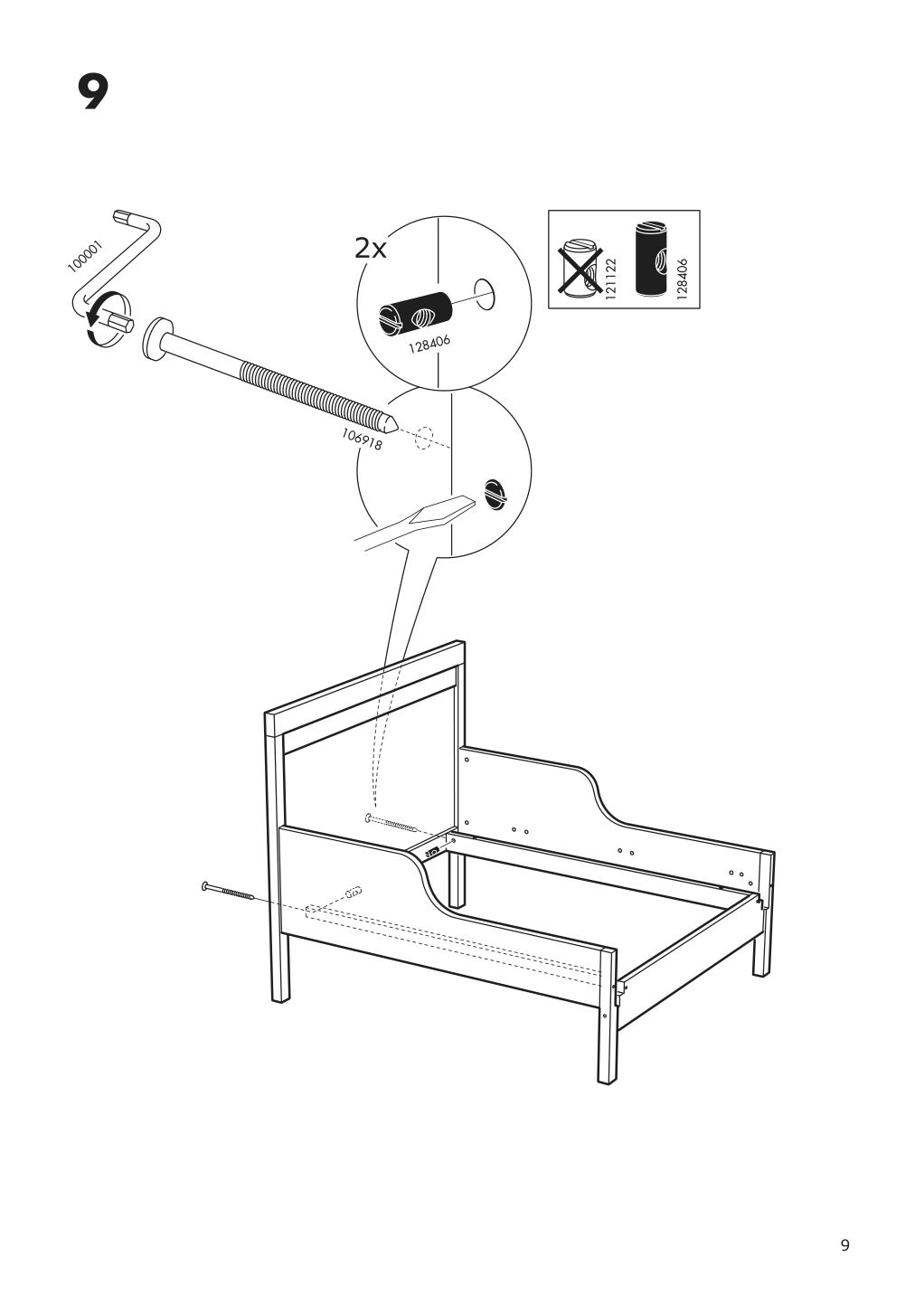 Assembly instructions for IKEA Sundvik extendable bed frame white | Page 9 - IKEA SUNDVIK ext bed frame with slatted bed base 490.460.68