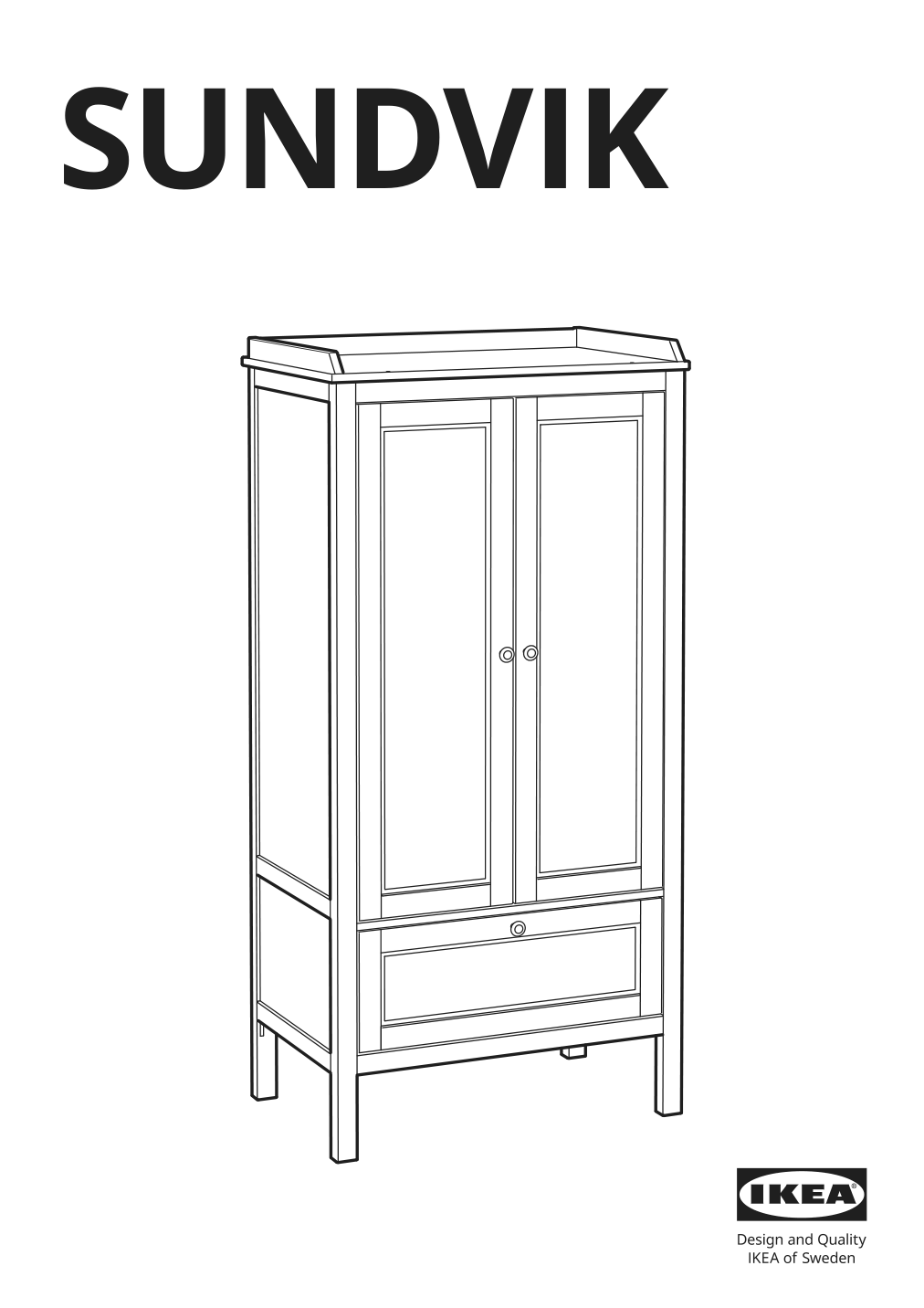 Assembly instructions for IKEA Sundvik wardrobe gray | Page 1 - IKEA SUNDVIK 3-piece baby furniture set 095.058.16