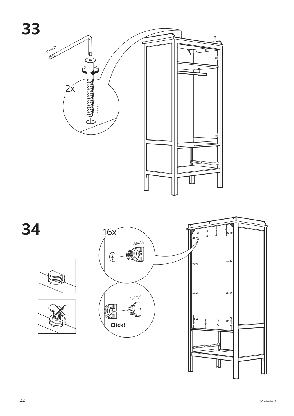 Assembly instructions for IKEA Sundvik wardrobe gray | Page 22 - IKEA SUNDVIK 3-piece baby furniture set 095.058.16