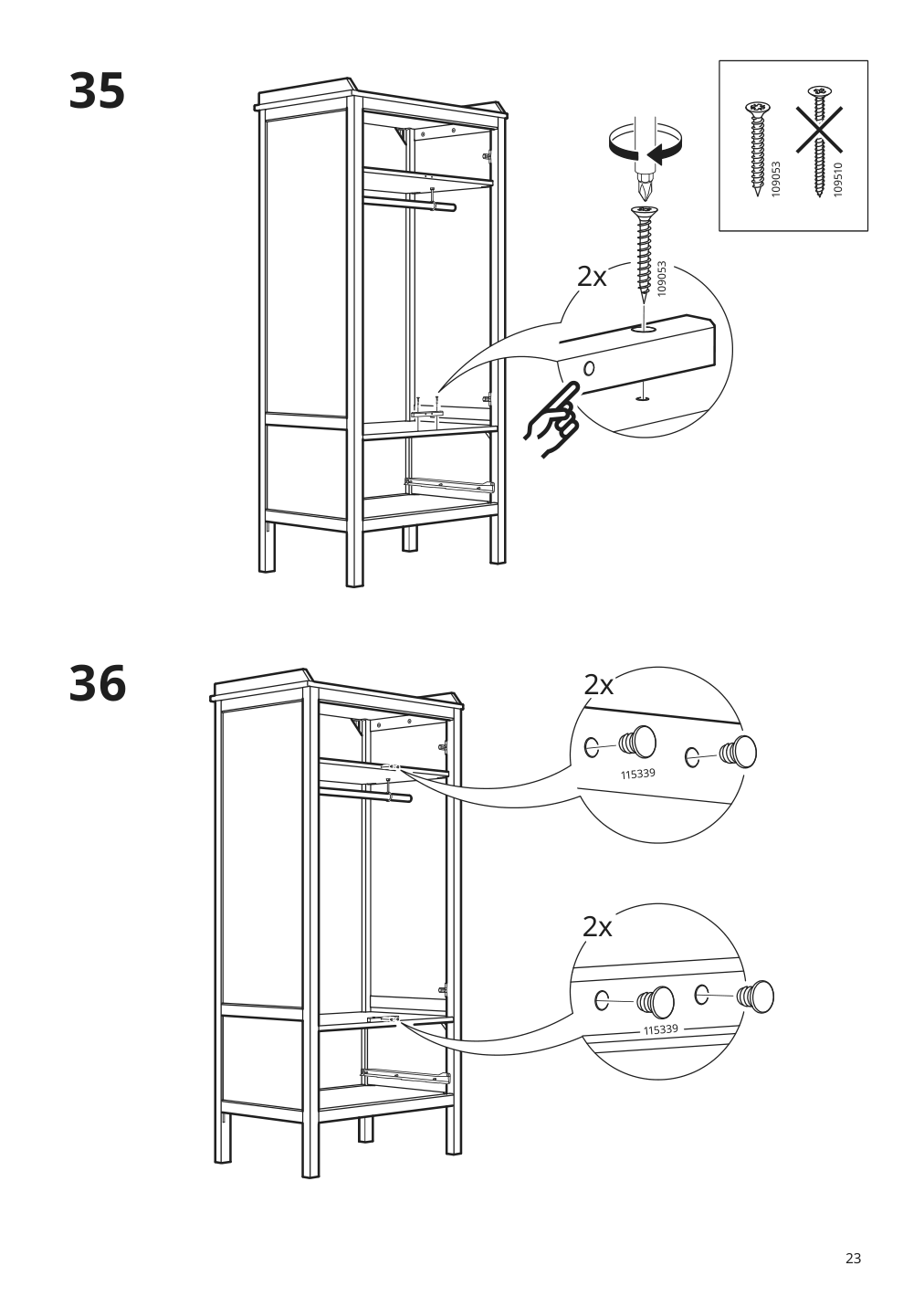 Assembly instructions for IKEA Sundvik wardrobe gray | Page 23 - IKEA SUNDVIK wardrobe 504.942.64