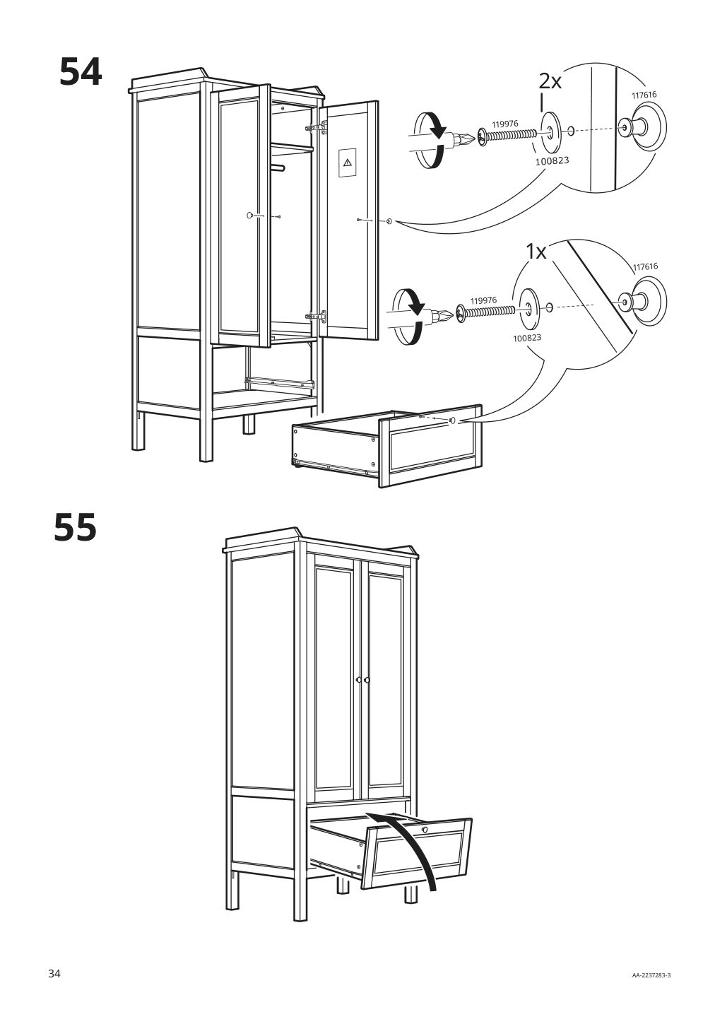 Assembly instructions for IKEA Sundvik wardrobe gray | Page 34 - IKEA SUNDVIK 3-piece baby furniture set 095.058.16