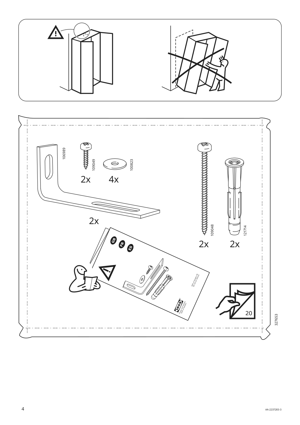 Assembly instructions for IKEA Sundvik wardrobe gray | Page 4 - IKEA SUNDVIK 3-piece baby furniture set 095.058.16