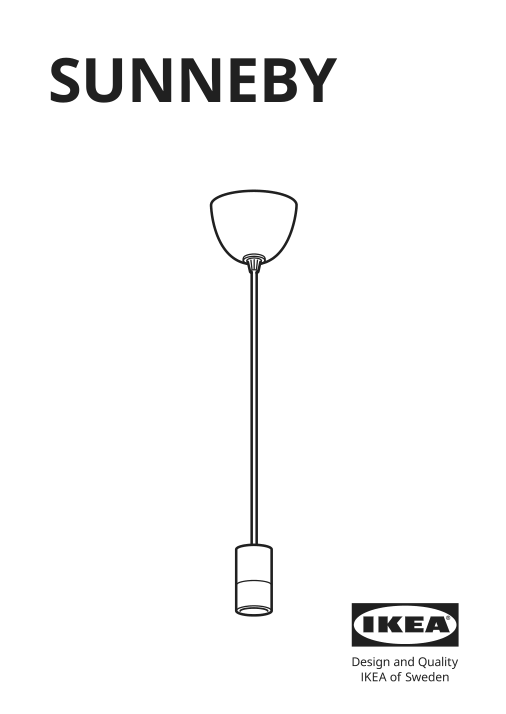 Assembly instructions for IKEA Sunneby cord set black textile | Page 1 - IKEA SUNNEBY / MOLNART pendant lamp with LED bulb 794.912.03