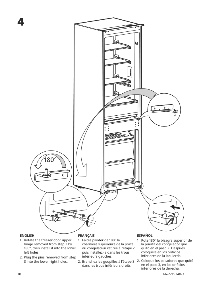 Assembly instructions for IKEA Superkall built in panel ready refrigerator panel ready | Page 10 - IKEA SUPERKALL Built-in, panel-ready refrigerator 205.090.16