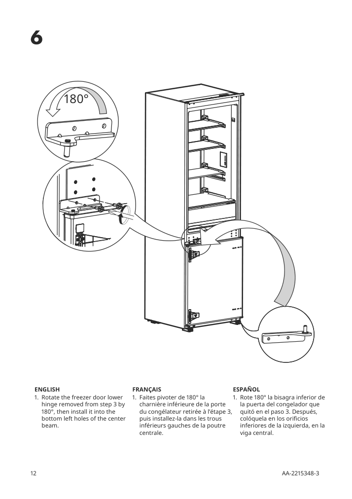 Assembly instructions for IKEA Superkall built in panel ready refrigerator panel ready | Page 12 - IKEA SUPERKALL Built-in, panel-ready refrigerator 205.090.16