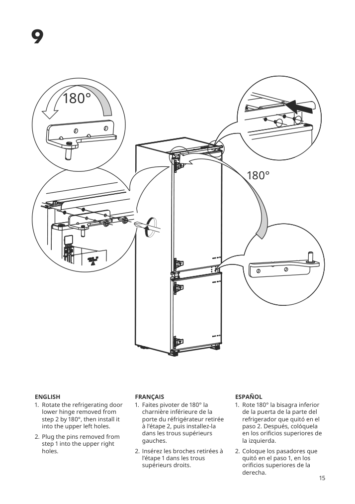 Assembly instructions for IKEA Superkall built in panel ready refrigerator panel ready | Page 15 - IKEA SUPERKALL Built-in, panel-ready refrigerator 205.090.16