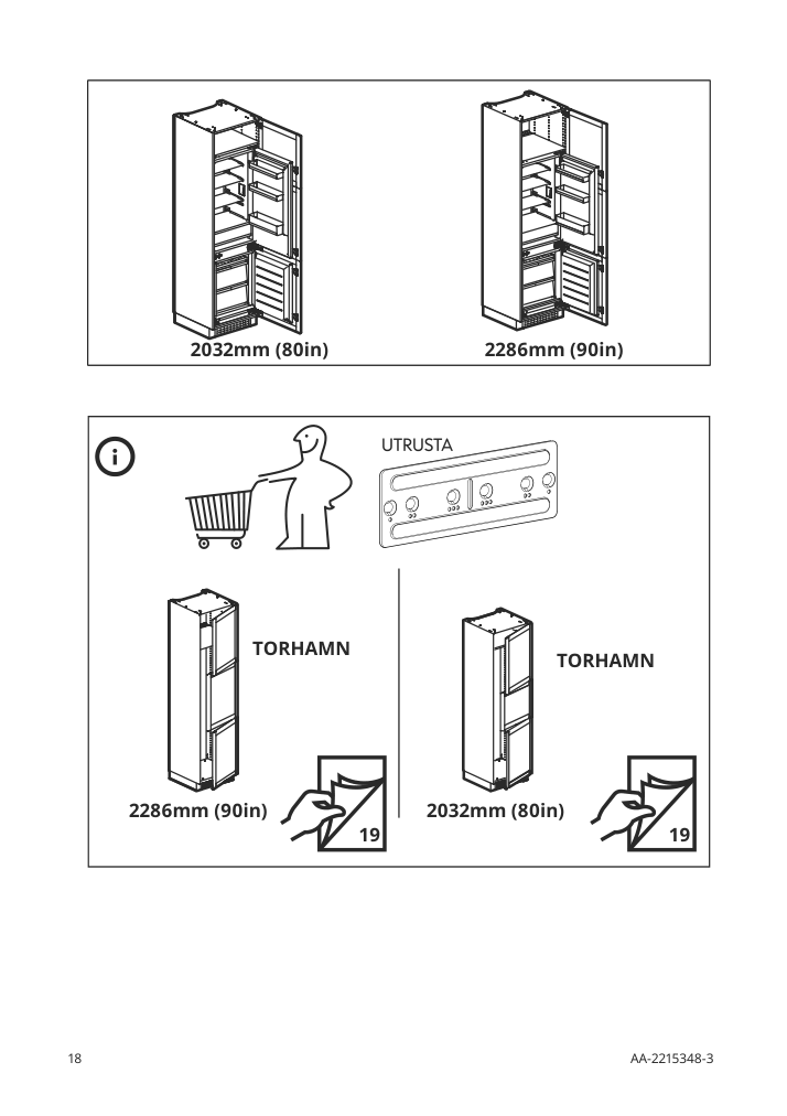 Assembly instructions for IKEA Superkall built in panel ready refrigerator panel ready | Page 18 - IKEA SUPERKALL Built-in, panel-ready refrigerator 205.090.16