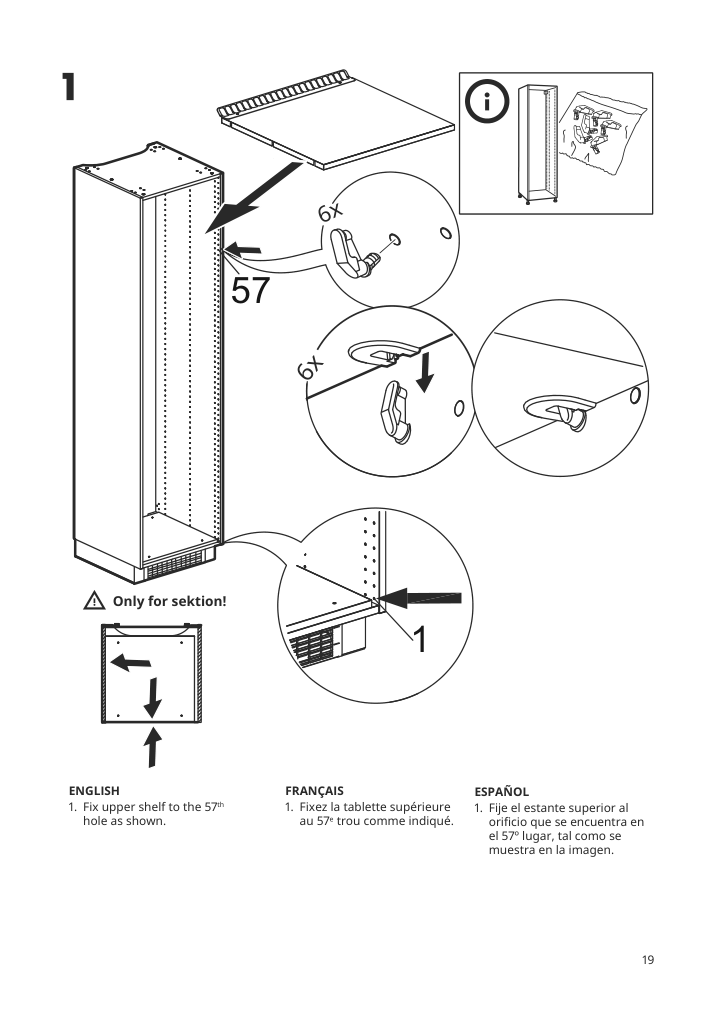 Assembly instructions for IKEA Superkall built in panel ready refrigerator panel ready | Page 19 - IKEA SUPERKALL Built-in, panel-ready refrigerator 205.090.16