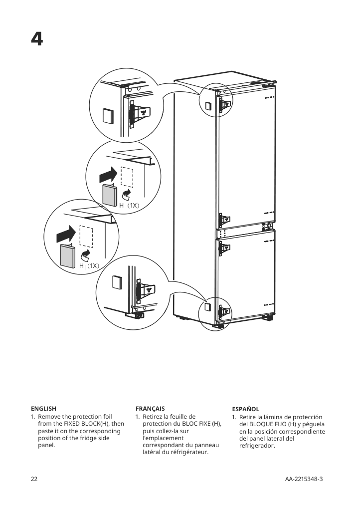 Assembly instructions for IKEA Superkall built in panel ready refrigerator panel ready | Page 22 - IKEA SUPERKALL Built-in, panel-ready refrigerator 205.090.16