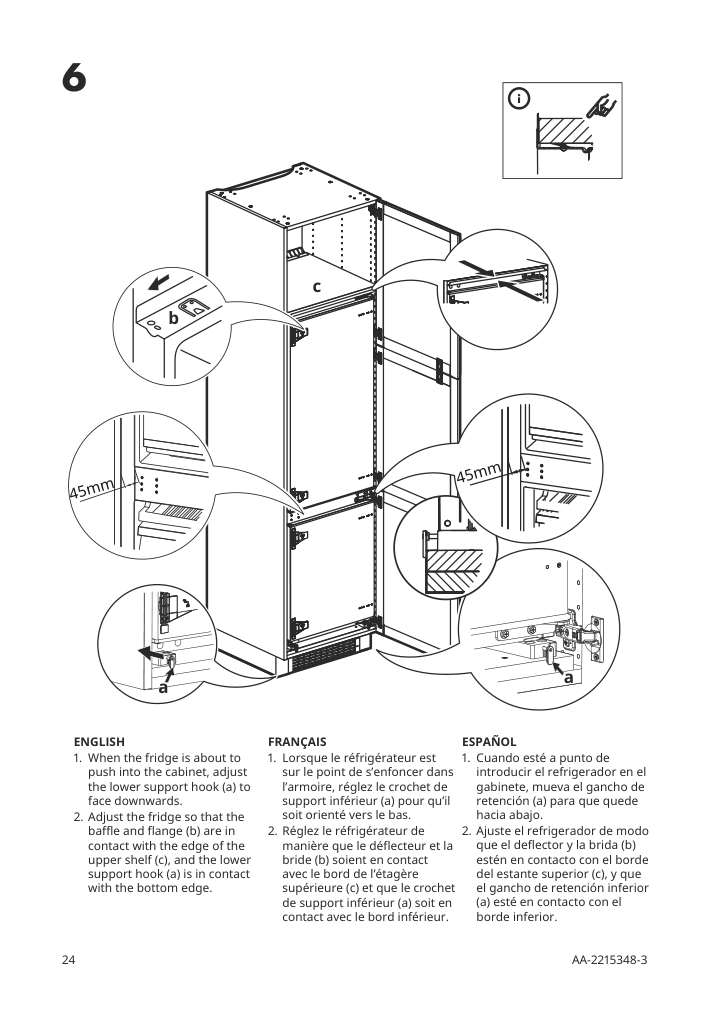 Assembly instructions for IKEA Superkall built in panel ready refrigerator panel ready | Page 24 - IKEA SUPERKALL Built-in, panel-ready refrigerator 205.090.16