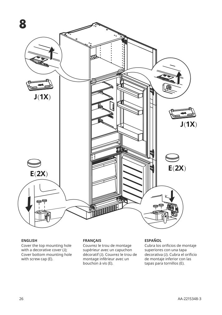 Assembly instructions for IKEA Superkall built in panel ready refrigerator panel ready | Page 26 - IKEA SUPERKALL Built-in, panel-ready refrigerator 205.090.16