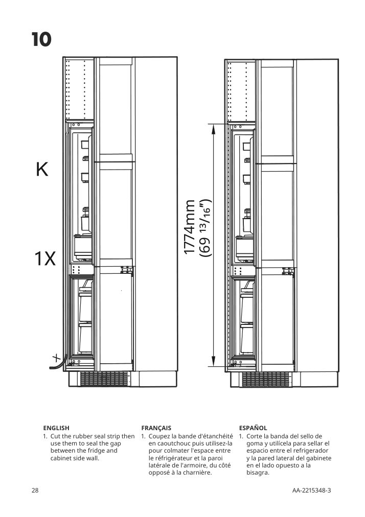 Assembly instructions for IKEA Superkall built in panel ready refrigerator panel ready | Page 28 - IKEA SUPERKALL Built-in, panel-ready refrigerator 205.090.16