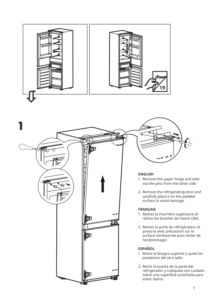 Assembly instructions for IKEA Superkall built in panel ready refrigerator panel ready | Page 7 - IKEA SUPERKALL Built-in, panel-ready refrigerator 205.090.16