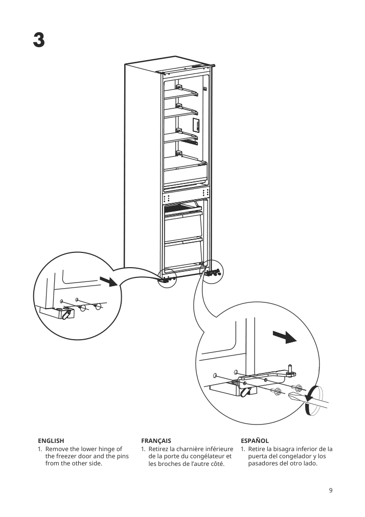 Assembly instructions for IKEA Superkall built in panel ready refrigerator panel ready | Page 9 - IKEA SUPERKALL Built-in, panel-ready refrigerator 205.090.16