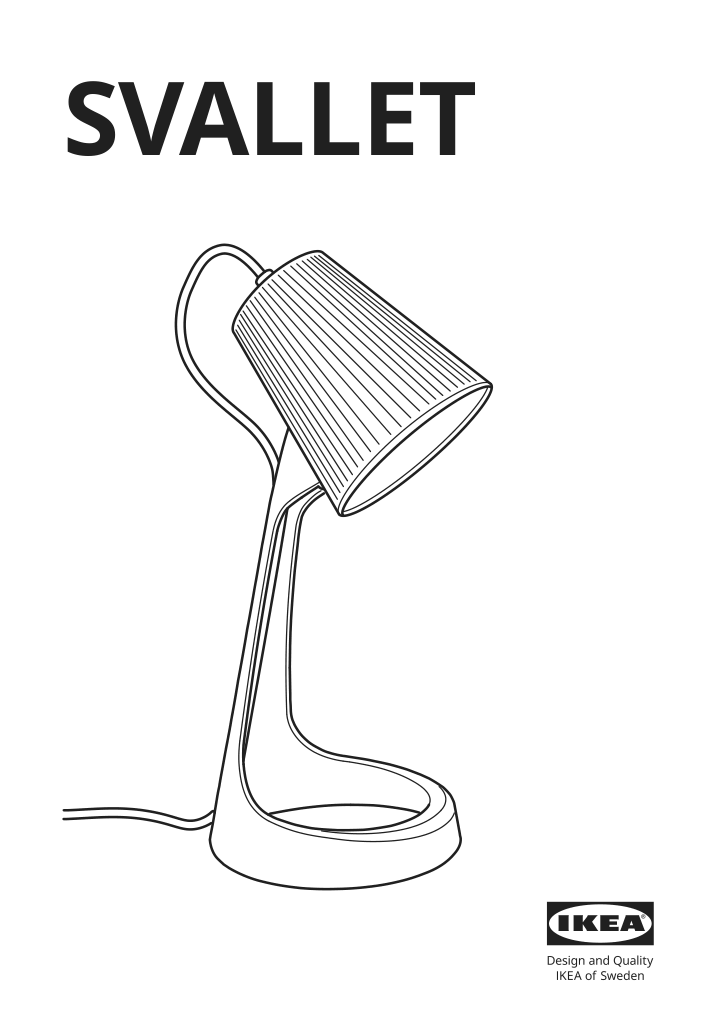 Assembly instructions for IKEA Svallet work lamp dark gray white | Page 1 - IKEA SVALLET work lamp 703.584.87