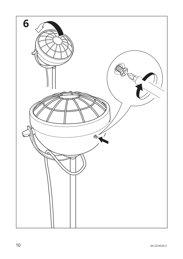 Assembly instructions for IKEA Svartnora floor lamp with led bulb black | Page 10 - IKEA SVARTNORA floor lamp with LED bulb 004.594.37