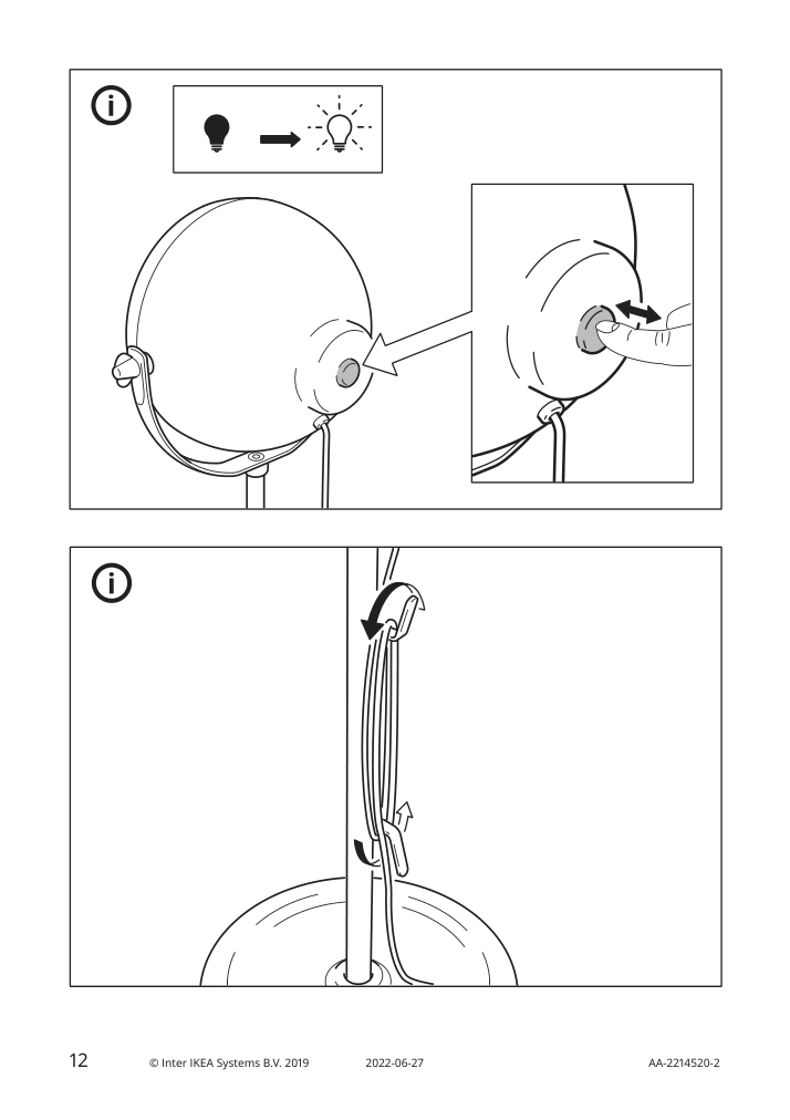 Assembly instructions for IKEA Svartnora floor lamp with led bulb black | Page 12 - IKEA SVARTNORA floor lamp with LED bulb 004.594.37