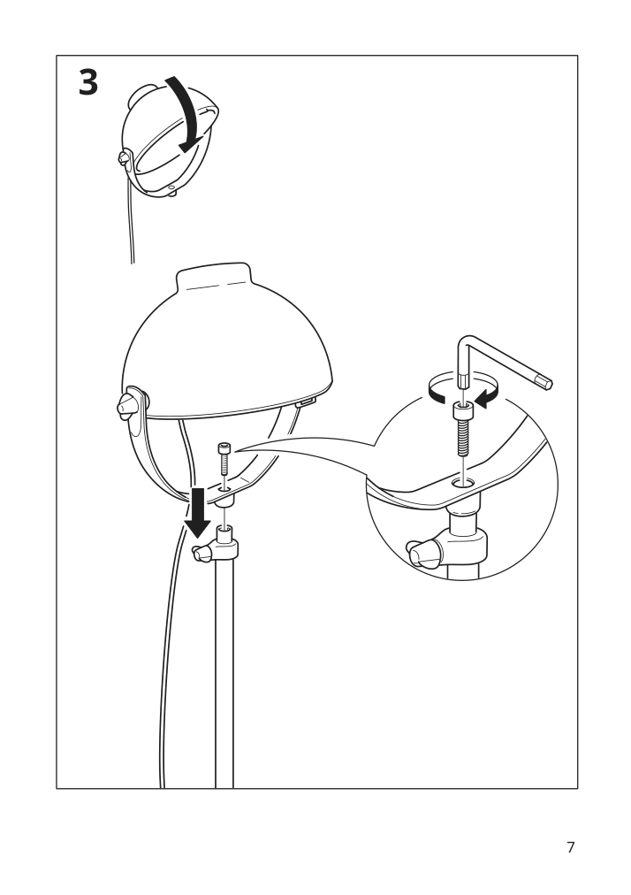 Assembly instructions for IKEA Svartnora floor lamp with led bulb black | Page 7 - IKEA SVARTNORA floor lamp with LED bulb 004.594.37