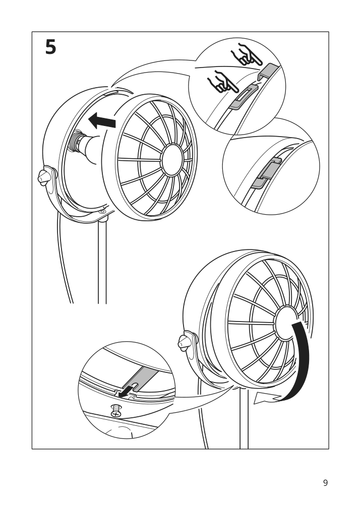 Assembly instructions for IKEA Svartnora floor lamp with led bulb black | Page 9 - IKEA SVARTNORA floor lamp with LED bulb 004.594.37