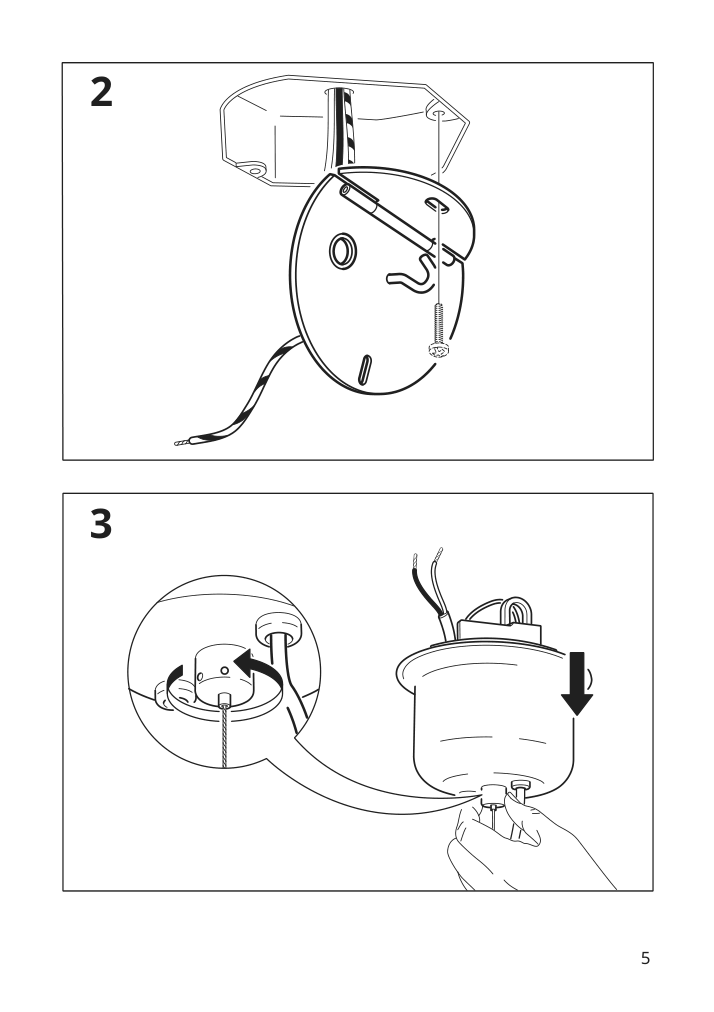 Assembly instructions for IKEA Svartnora pendant lamp black | Page 5 - IKEA SVARTNORA pendant lamp 404.307.72