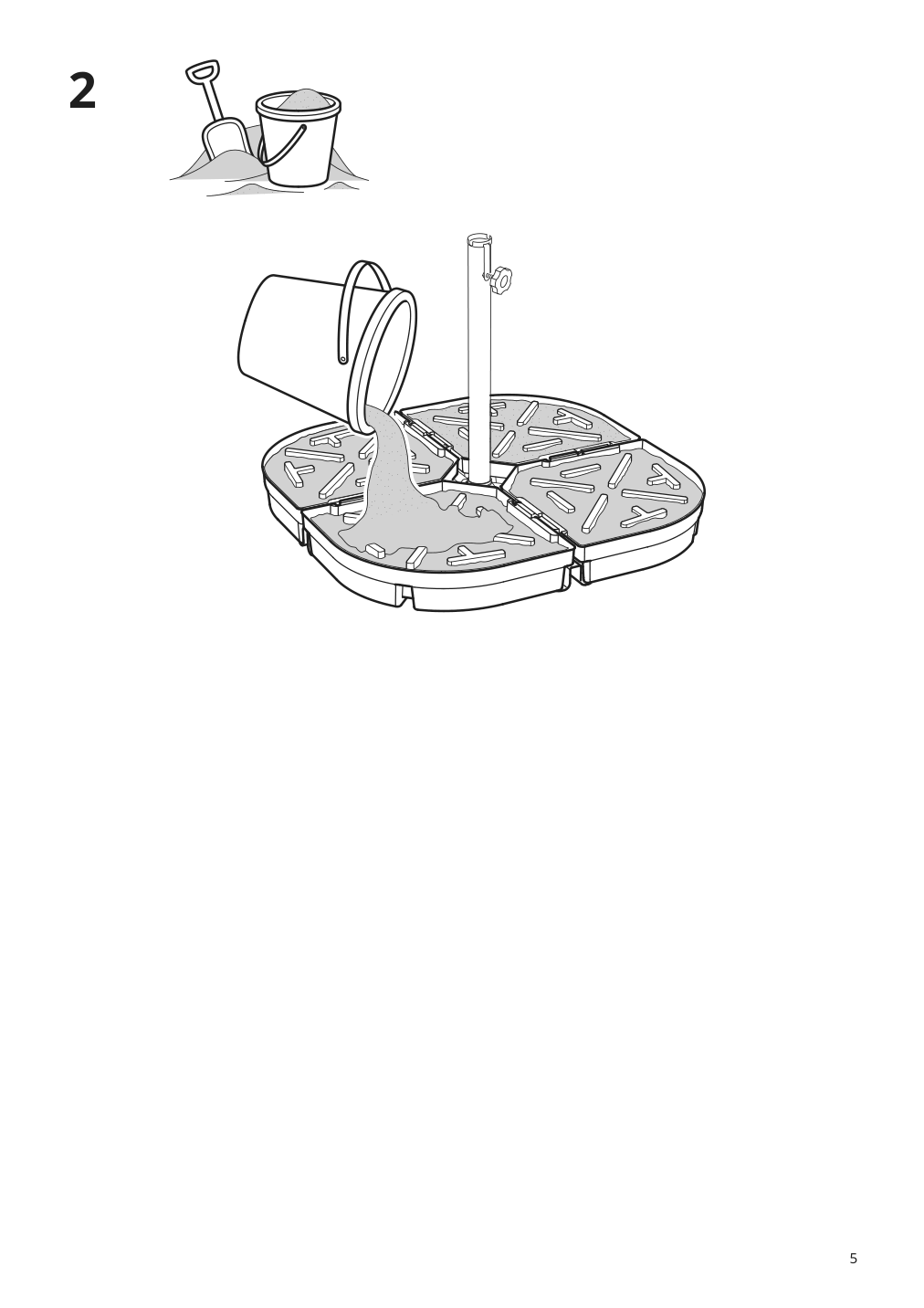 Assembly instructions for IKEA Svartoe umbrella base dark gray | Page 5 - IKEA OXNÖ / VÅRHOLMEN hanging umbrella with base 893.257.41