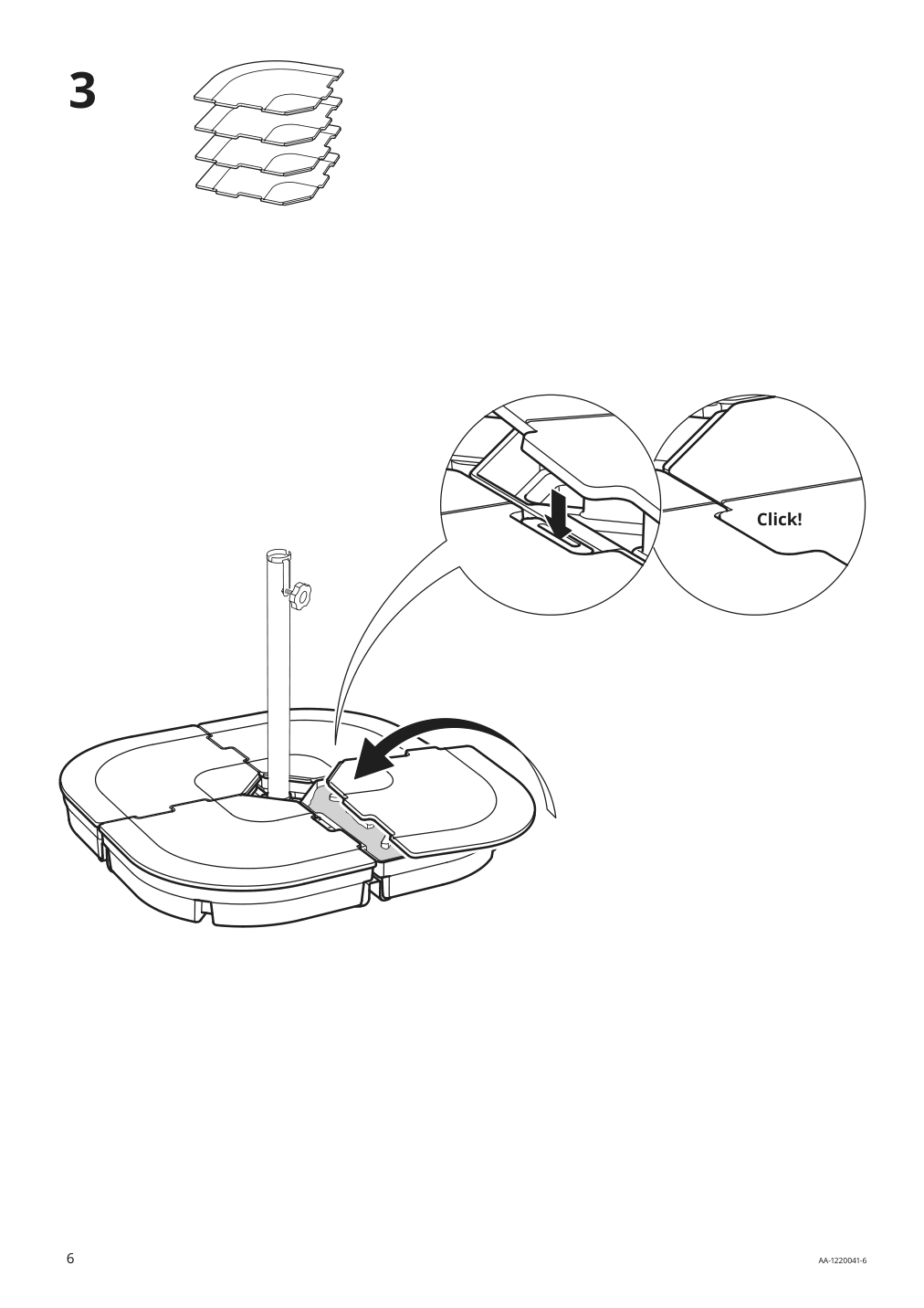 Assembly instructions for IKEA Svartoe umbrella base dark gray | Page 6 - IKEA OXNÖ / VÅRHOLMEN hanging umbrella with base 893.257.41