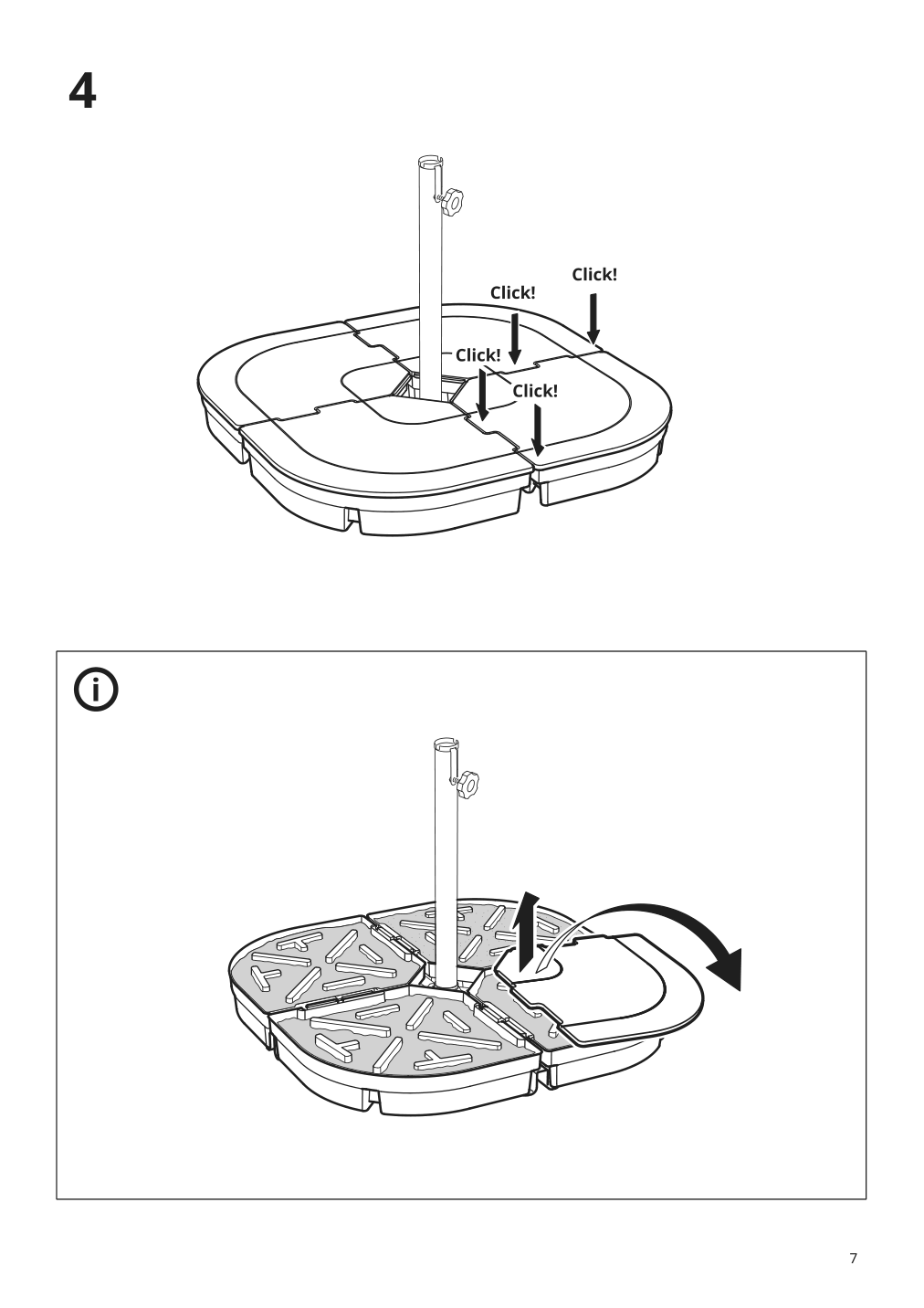 Assembly instructions for IKEA Svartoe umbrella base dark gray | Page 7 - IKEA OXNÖ / VÅRHOLMEN hanging umbrella with base 893.257.41