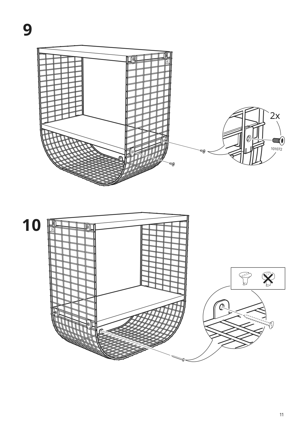 Assembly instructions for IKEA Svenshult wall shelf with storage brown red white stained oak effect | Page 11 - IKEA SVENSHULT wall shelf with storage 804.000.75