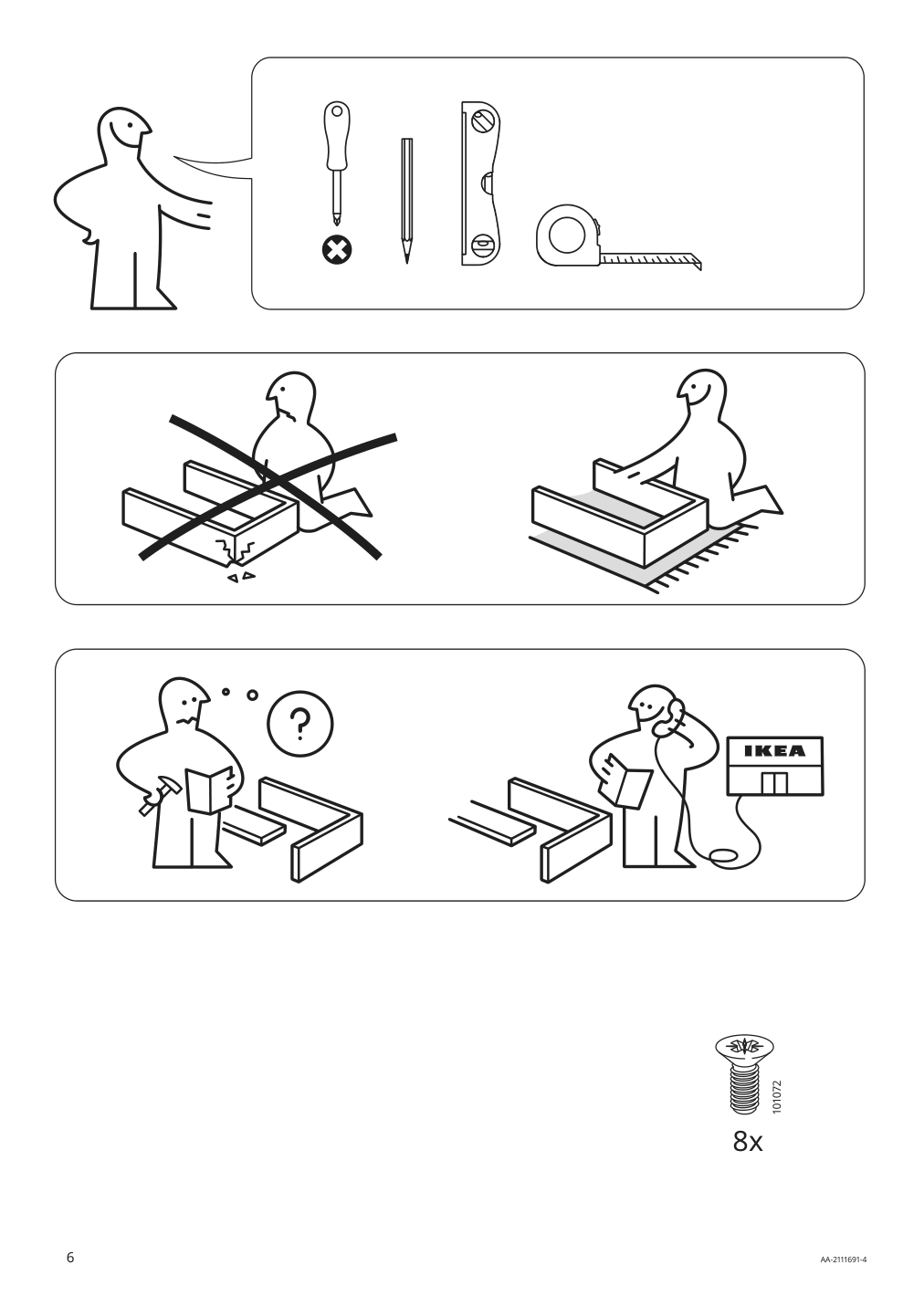 Assembly instructions for IKEA Svenshult wall shelf with storage brown red white stained oak effect | Page 6 - IKEA SVENSHULT wall shelf with storage 804.000.75