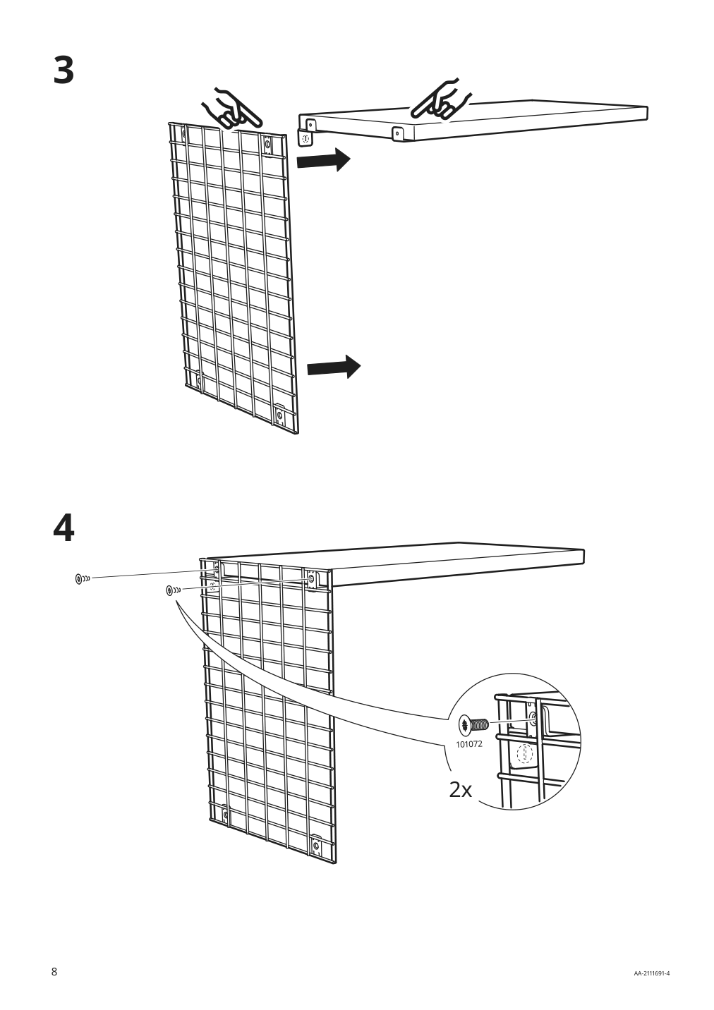 Assembly instructions for IKEA Svenshult wall shelf with storage brown red white stained oak effect | Page 8 - IKEA SVENSHULT wall shelf with storage 804.000.75