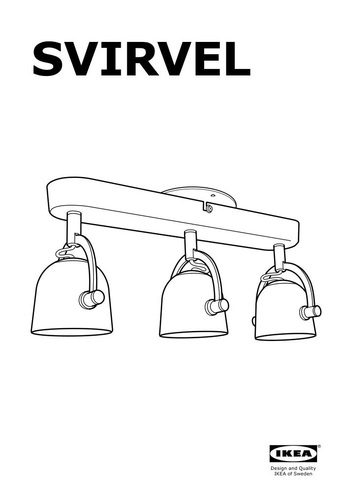 Assembly instructions for IKEA Svirvel ceiling track 3 spotlights | Page 1 - IKEA SVIRVEL ceiling track, 3 spotlights 803.045.02