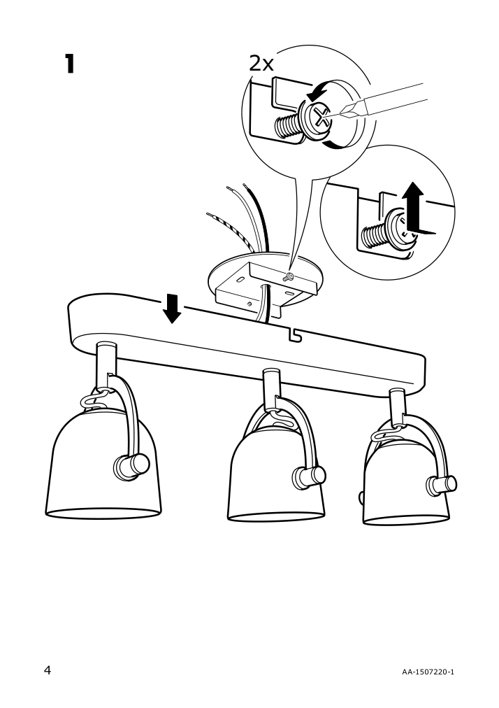 Assembly instructions for IKEA Svirvel ceiling track 3 spotlights | Page 4 - IKEA SVIRVEL ceiling track, 3 spotlights 803.045.02