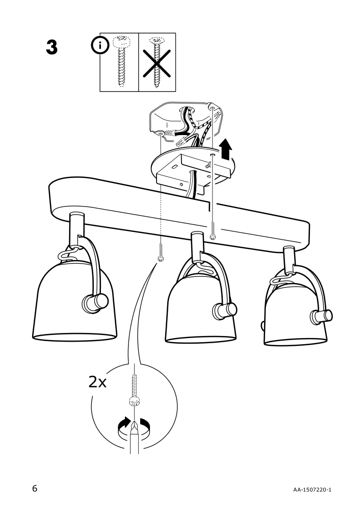 Assembly instructions for IKEA Svirvel ceiling track 3 spotlights | Page 6 - IKEA SVIRVEL ceiling track, 3 spotlights 803.045.02