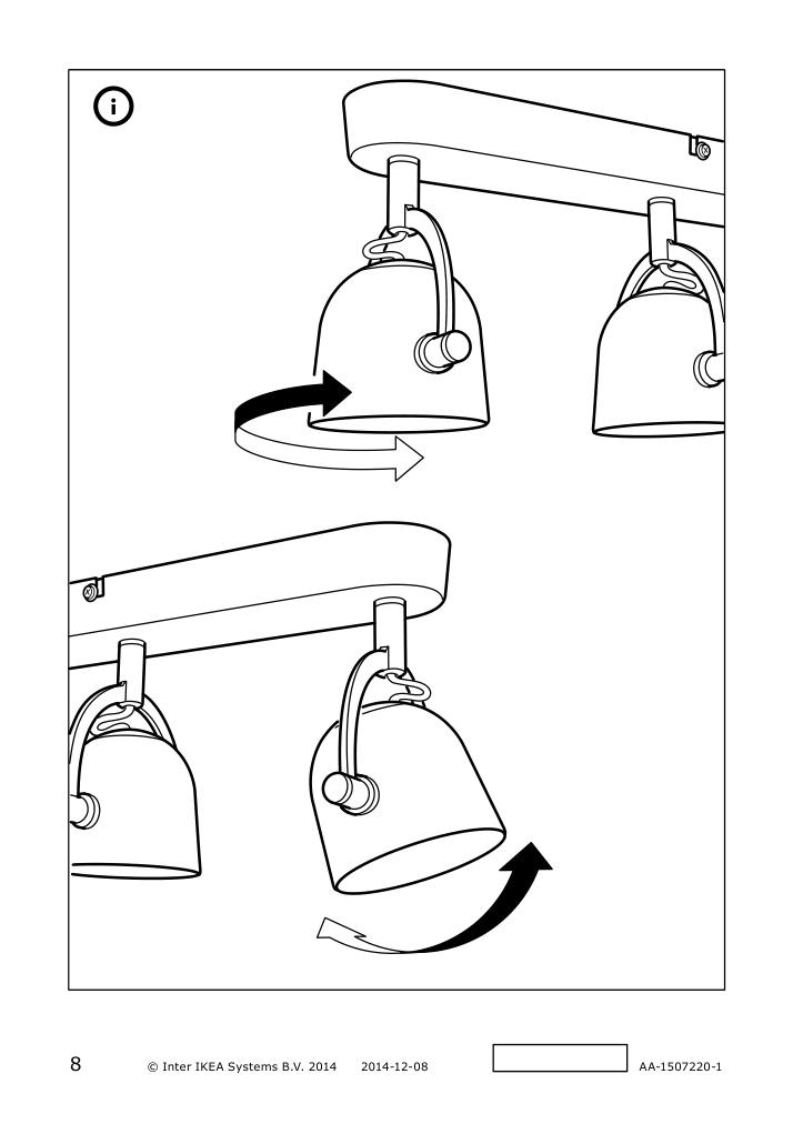 Assembly instructions for IKEA Svirvel ceiling track 3 spotlights | Page 8 - IKEA SVIRVEL ceiling track, 3 spotlights 803.045.02