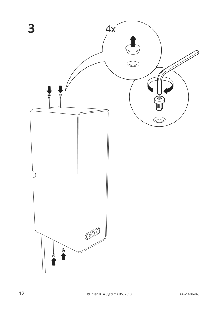 Assembly instructions for IKEA Symfonisk bookshelf speaker wall bracket white | Page 12 - IKEA SYMFONISK bookshelf speaker wall bracket 104.609.30