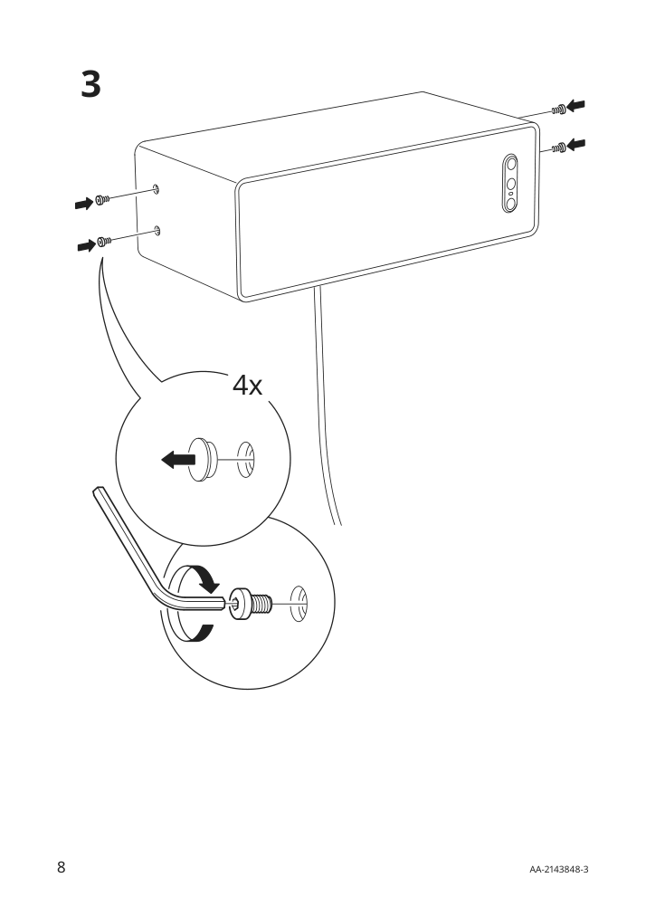 Assembly instructions for IKEA Symfonisk bookshelf speaker wall bracket white | Page 8 - IKEA SYMFONISK bookshelf speaker wall bracket 104.609.30