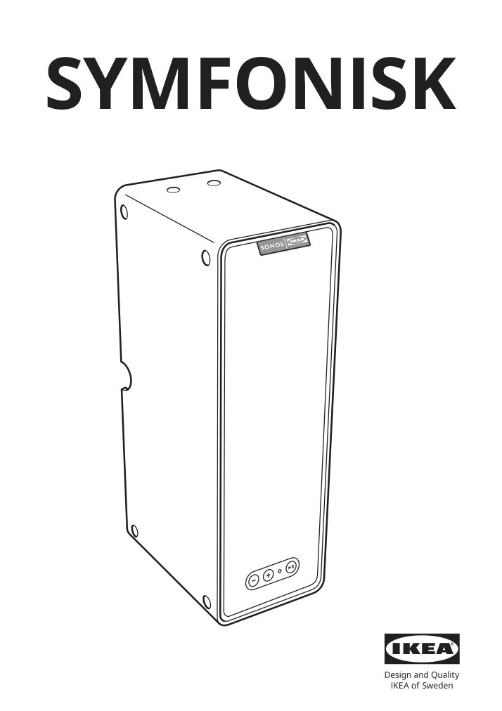 Assembly instructions for IKEA Symfonisk sonos wifi bookshelf speaker black smart gen 2 | Page 1 - IKEA SYMFONISK bookshelf Sonos speaker w LED light 395.007.23