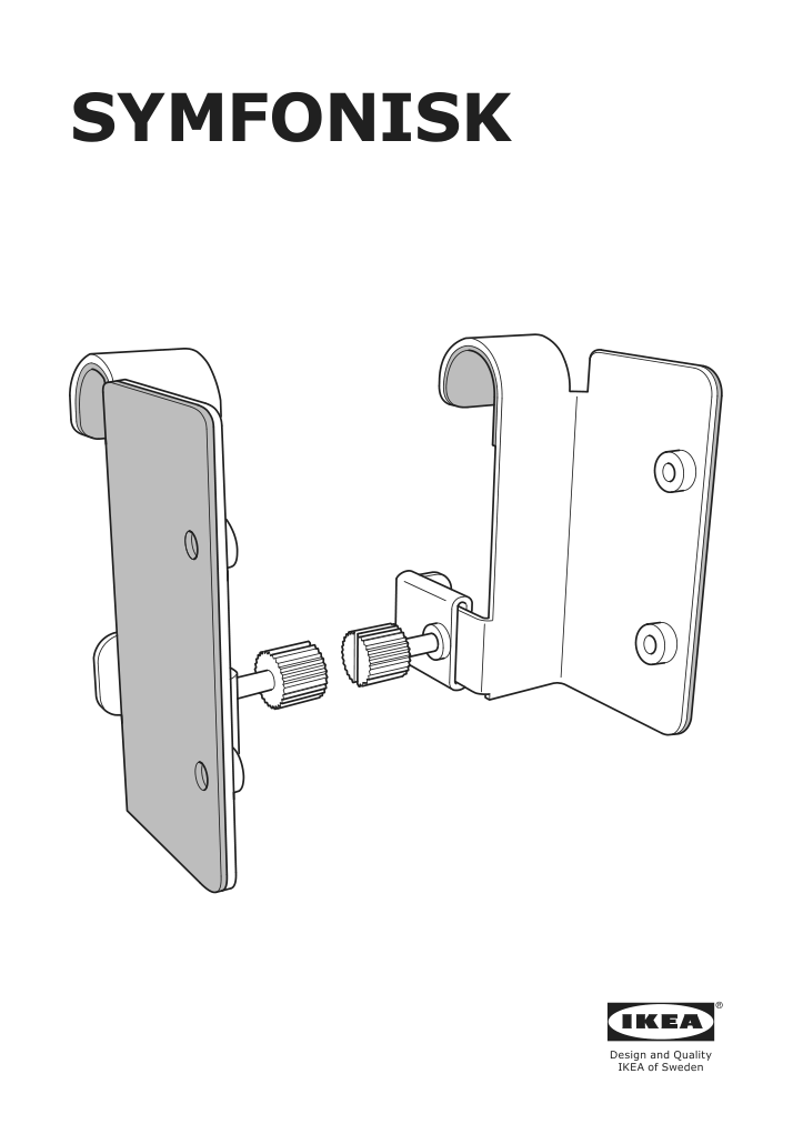 Assembly instructions for IKEA Symfonisk speaker hook black | Page 1 - IKEA SYMFONISK speaker hook 504.443.25