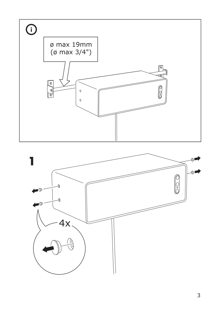 Assembly instructions for IKEA Symfonisk speaker hook black | Page 3 - IKEA SYMFONISK speaker hook 504.443.25