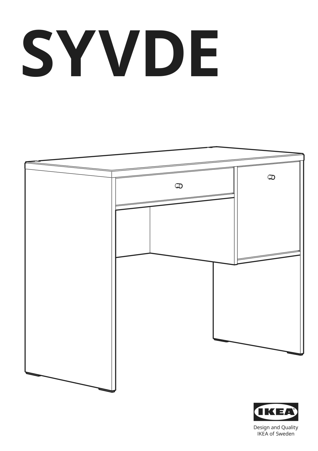 Assembly instructions for IKEA Syvde dressing table white | Page 1 - IKEA SYVDE dressing table 804.307.46